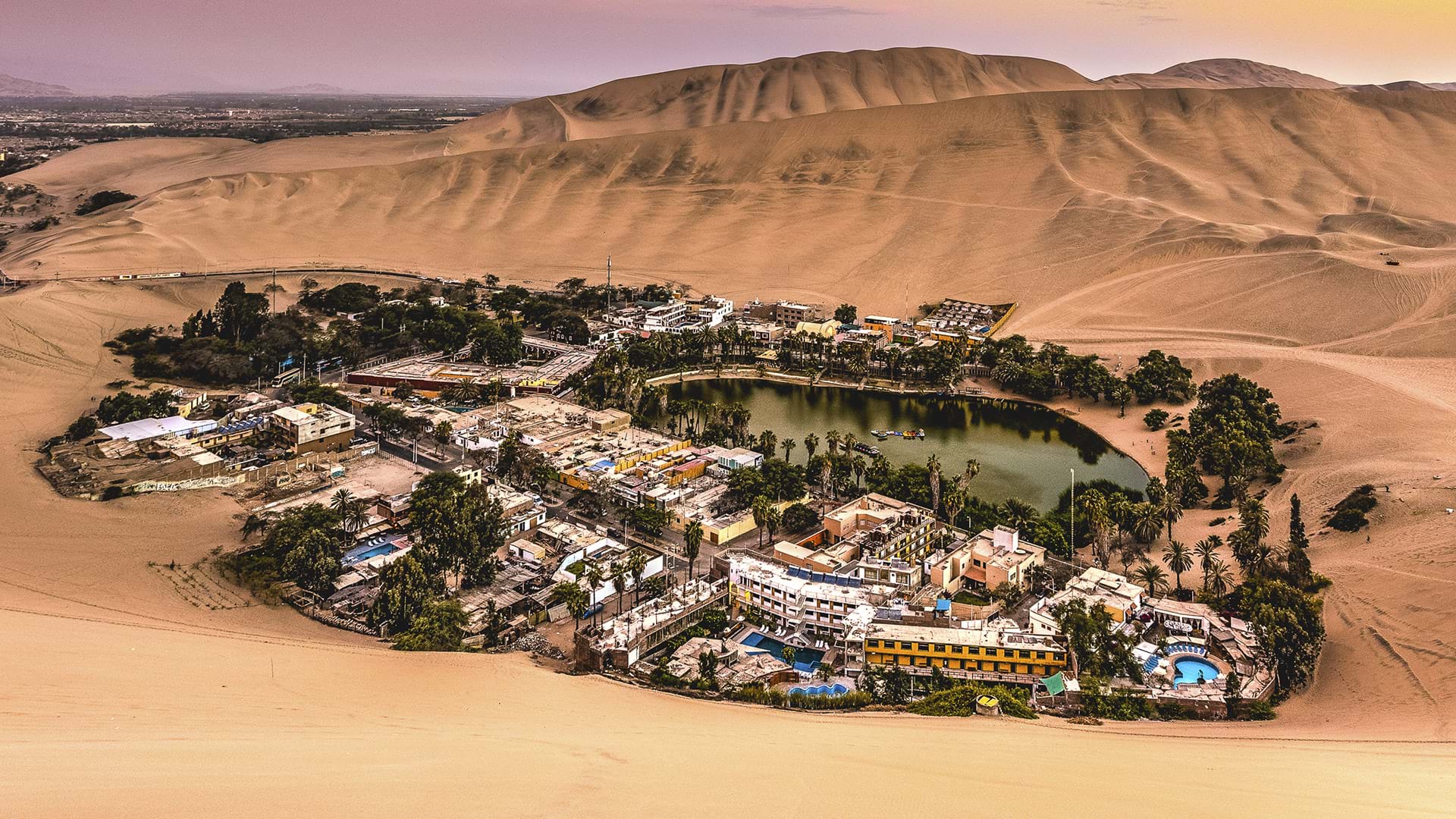 Huacachina oasis in the middle of the desert